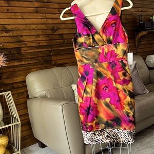 Beautiful new floral evening silk dress. By Single dress